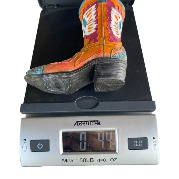 Colorful Mini Western Cowboy Boot Decor Orange, Red, Teal Turquoise, White - Picture 10 of 10